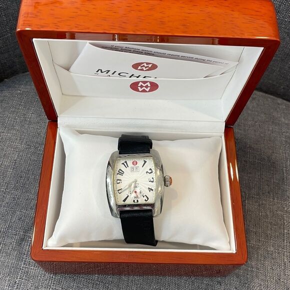 MICHELE watch with Michele Black Band UB00005 - Picture 1 of 5